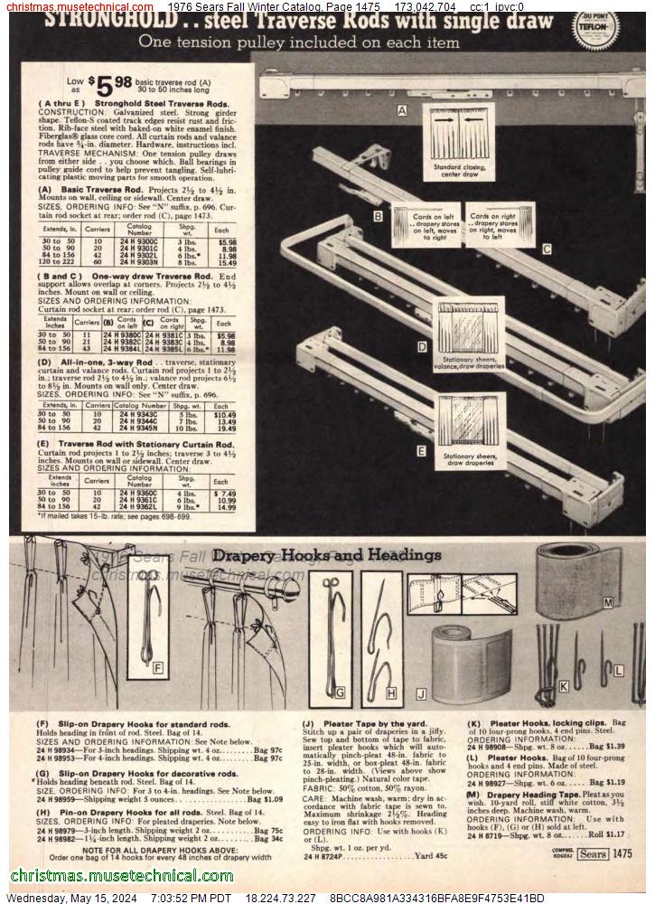 1976 Sears Fall Winter Catalog, Page 1475