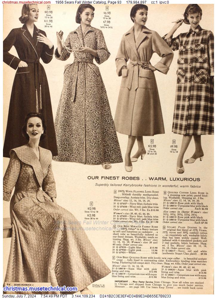 1956 Sears Fall Winter Catalog, Page 93