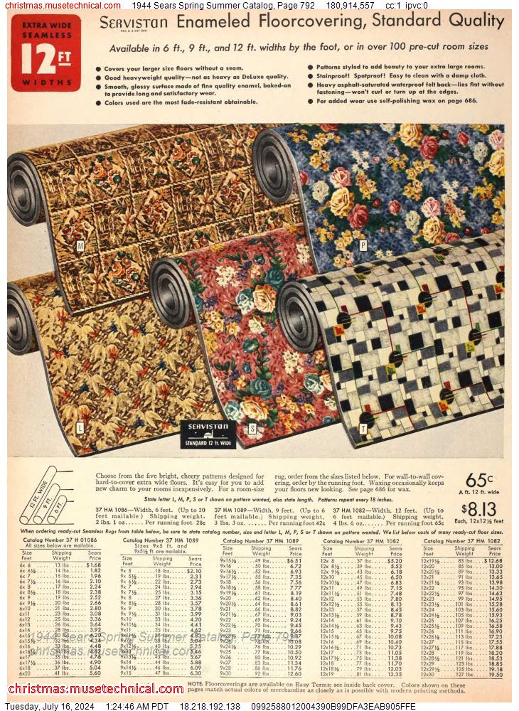 1944 Sears Spring Summer Catalog, Page 792