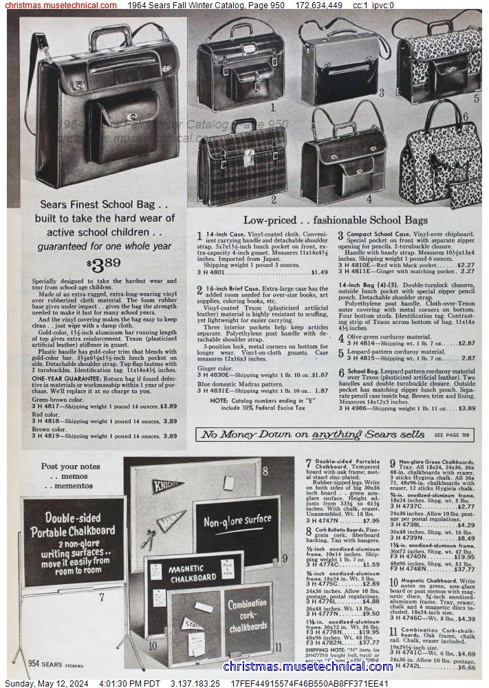 1964 Sears Fall Winter Catalog, Page 950