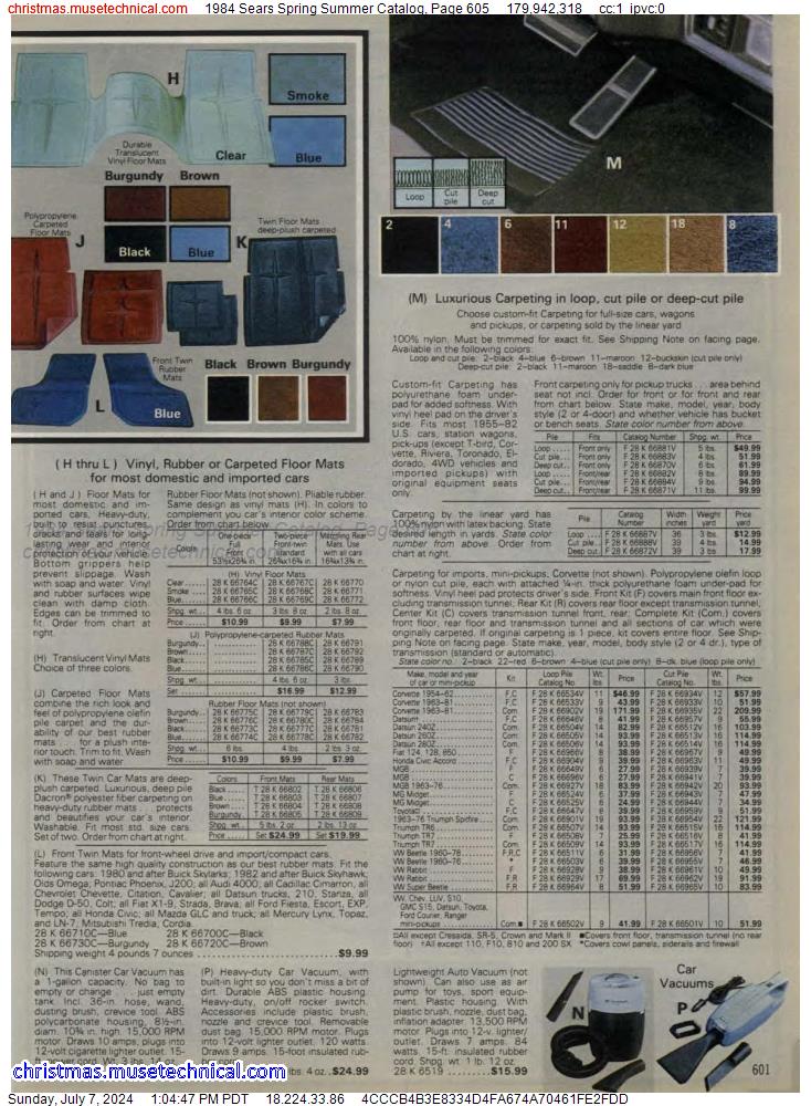1984 Sears Spring Summer Catalog, Page 605