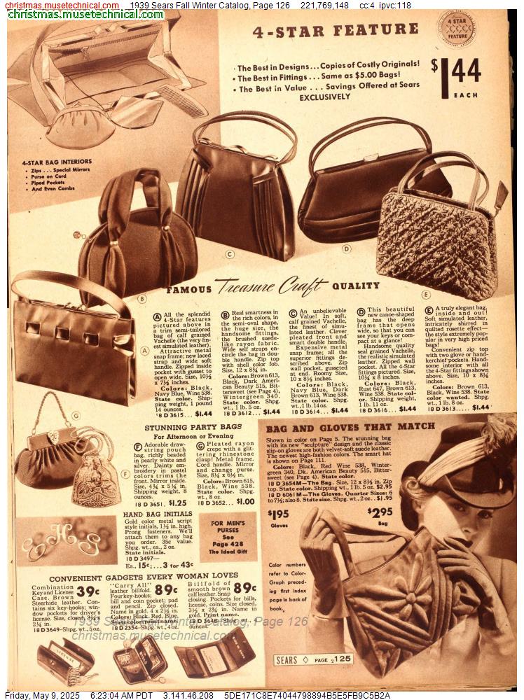 1939 Sears Fall Winter Catalog, Page 126