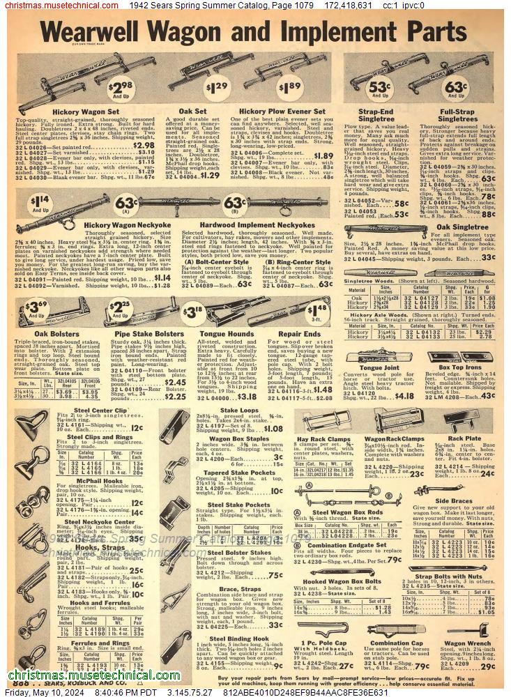 1942 Sears Spring Summer Catalog, Page 1079