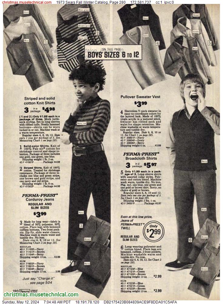 1973 Sears Fall Winter Catalog, Page 280