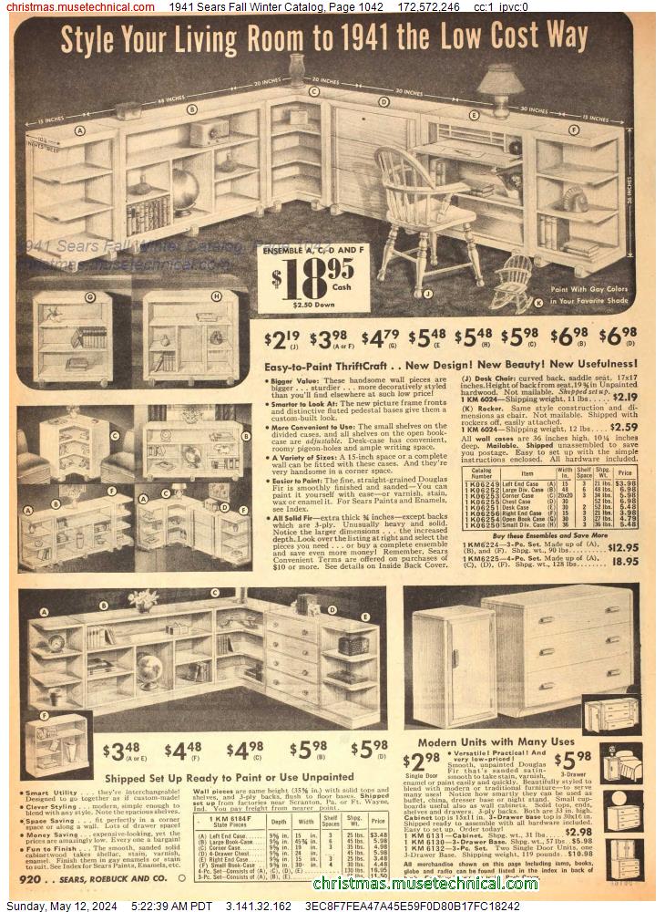 1941 Sears Fall Winter Catalog, Page 1042