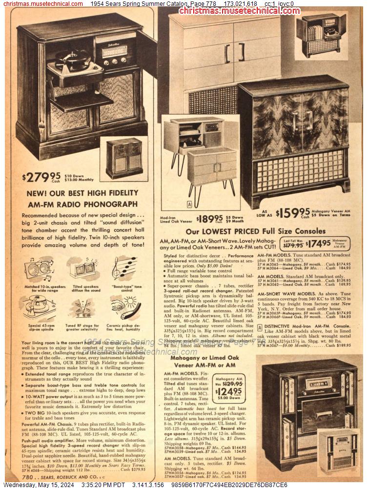 1954 Sears Spring Summer Catalog, Page 778