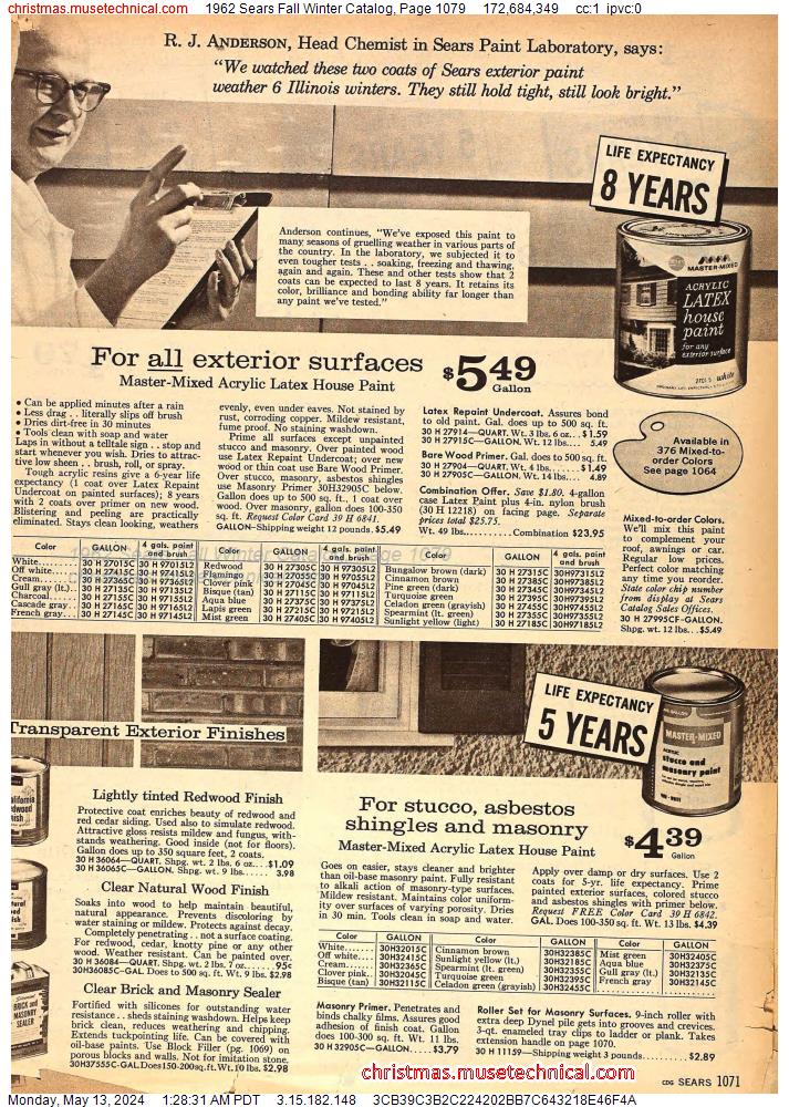 1962 Sears Fall Winter Catalog, Page 1079