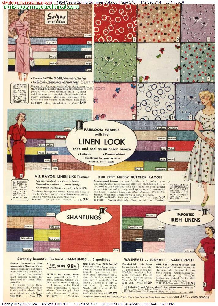 1954 Sears Spring Summer Catalog, Page 576