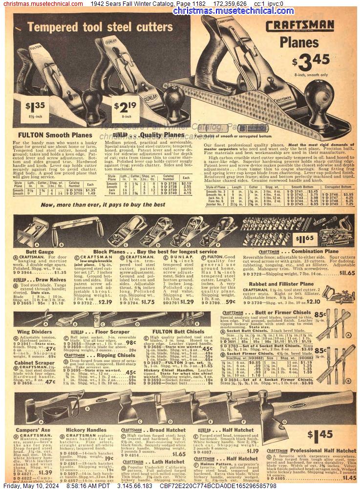 1942 Sears Fall Winter Catalog, Page 1182