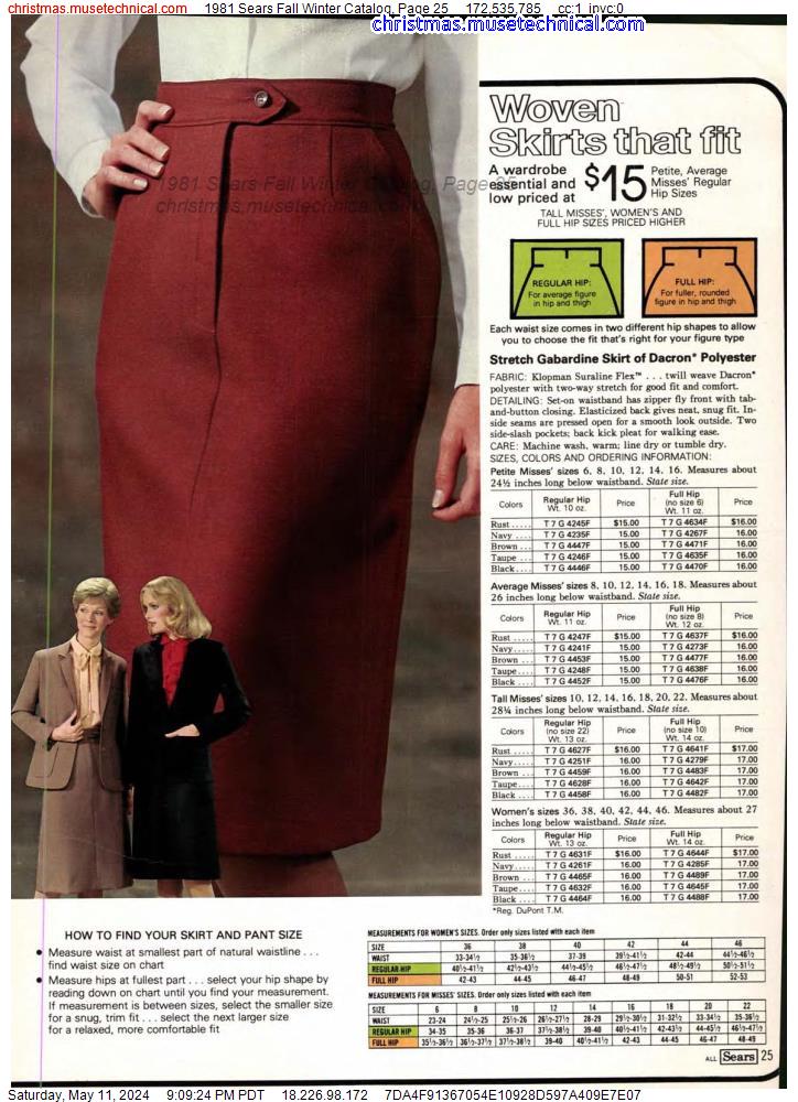1981 Sears Fall Winter Catalog, Page 25