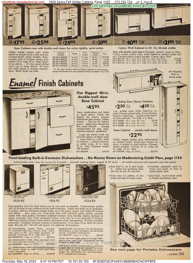 1959 Sears Fall Winter Catalog, Page 1167