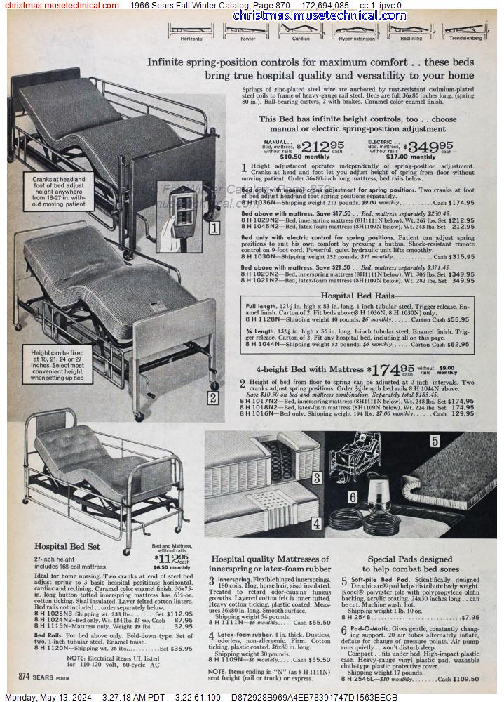 1966 Sears Fall Winter Catalog, Page 870