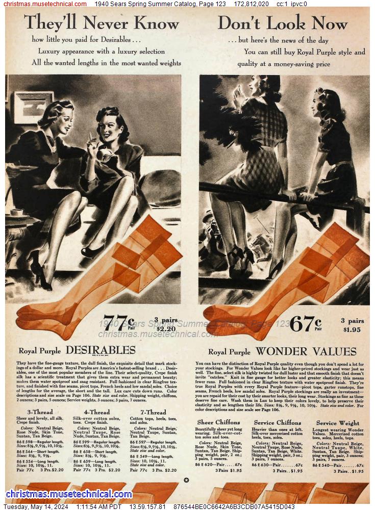 1940 Sears Spring Summer Catalog, Page 123