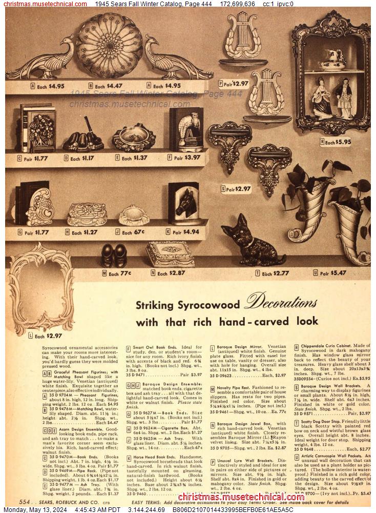 1945 Sears Fall Winter Catalog, Page 444