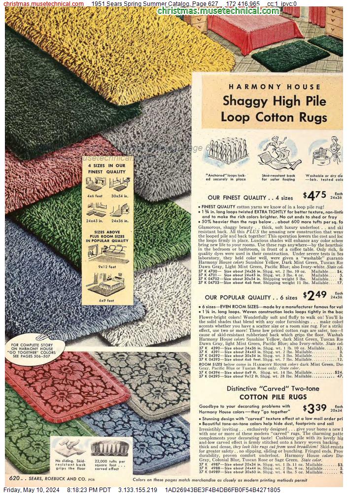 1951 Sears Spring Summer Catalog, Page 627