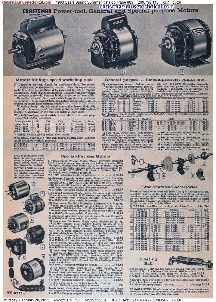 1963 Sears Spring Summer Catalog, Page 883