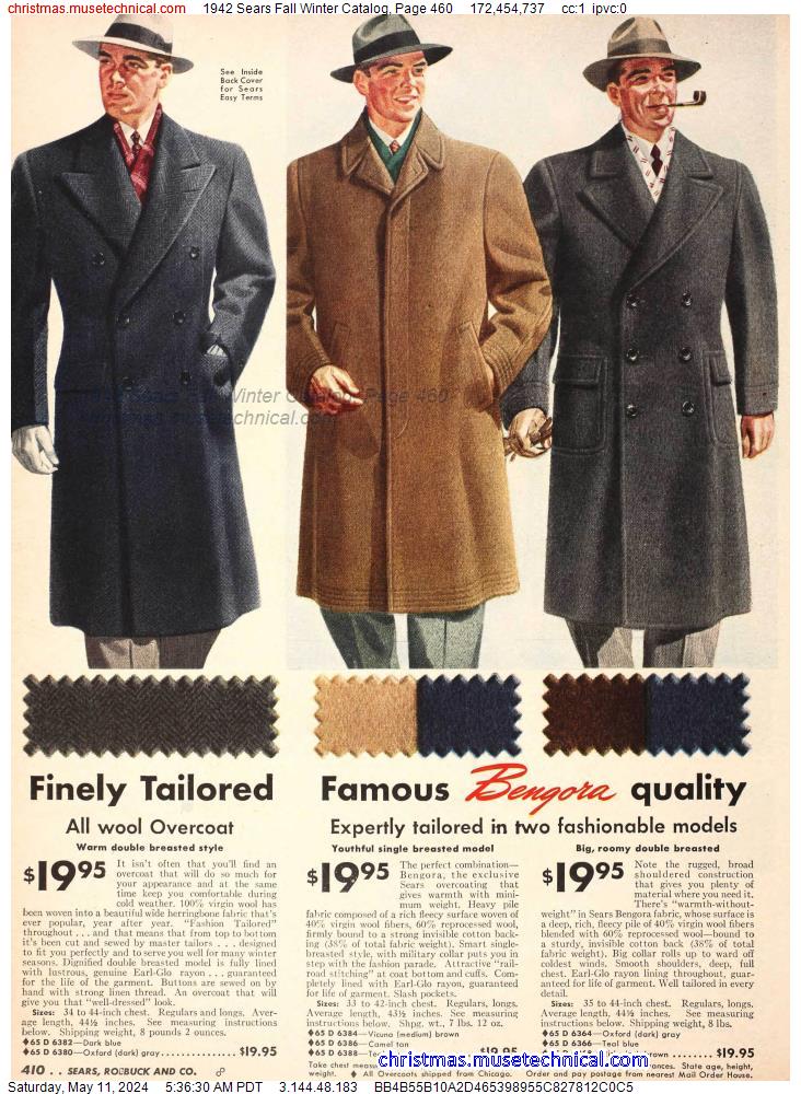 1942 Sears Fall Winter Catalog, Page 460