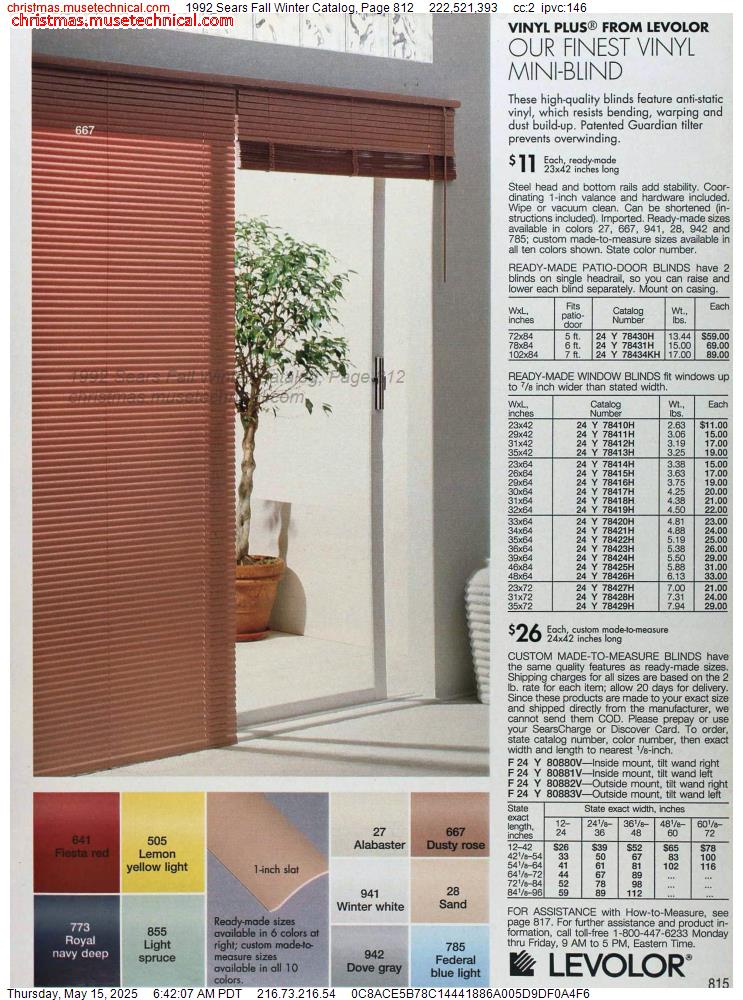 1992 Sears Fall Winter Catalog, Page 812