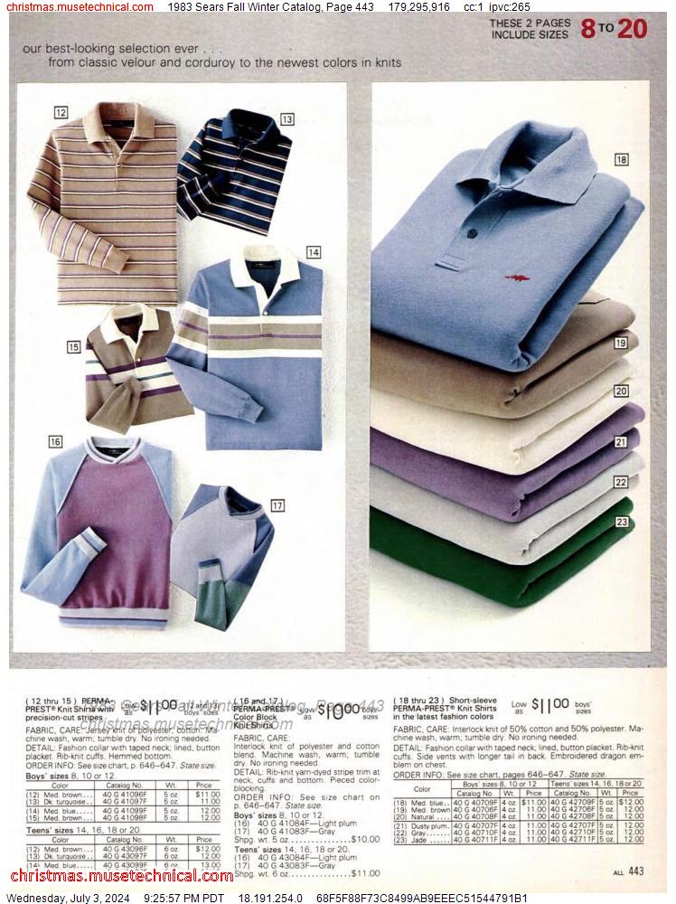 1983 Sears Fall Winter Catalog, Page 443