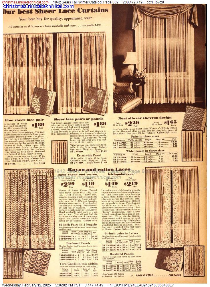 1942 Sears Fall Winter Catalog, Page 802