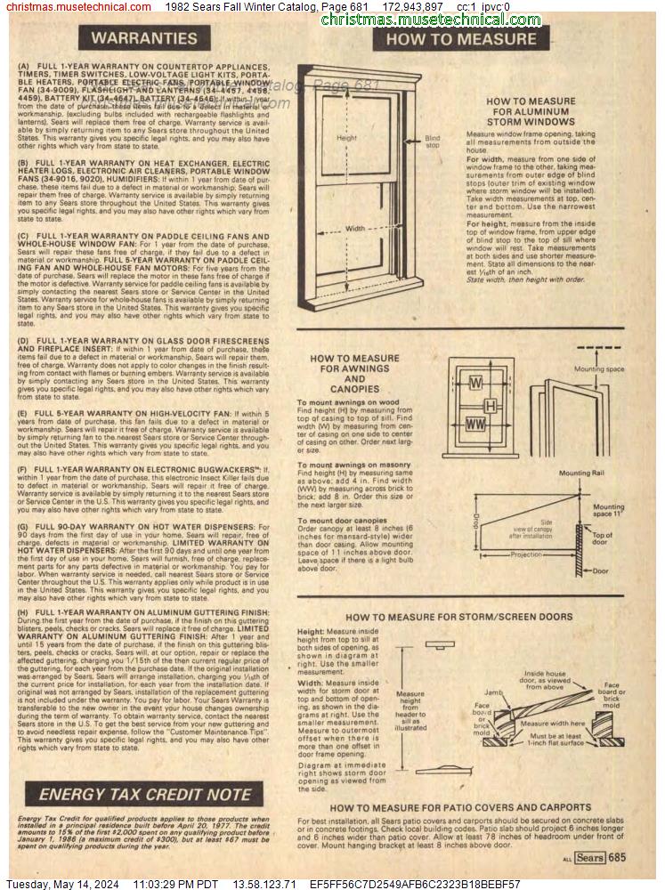 1982 Sears Fall Winter Catalog, Page 681
