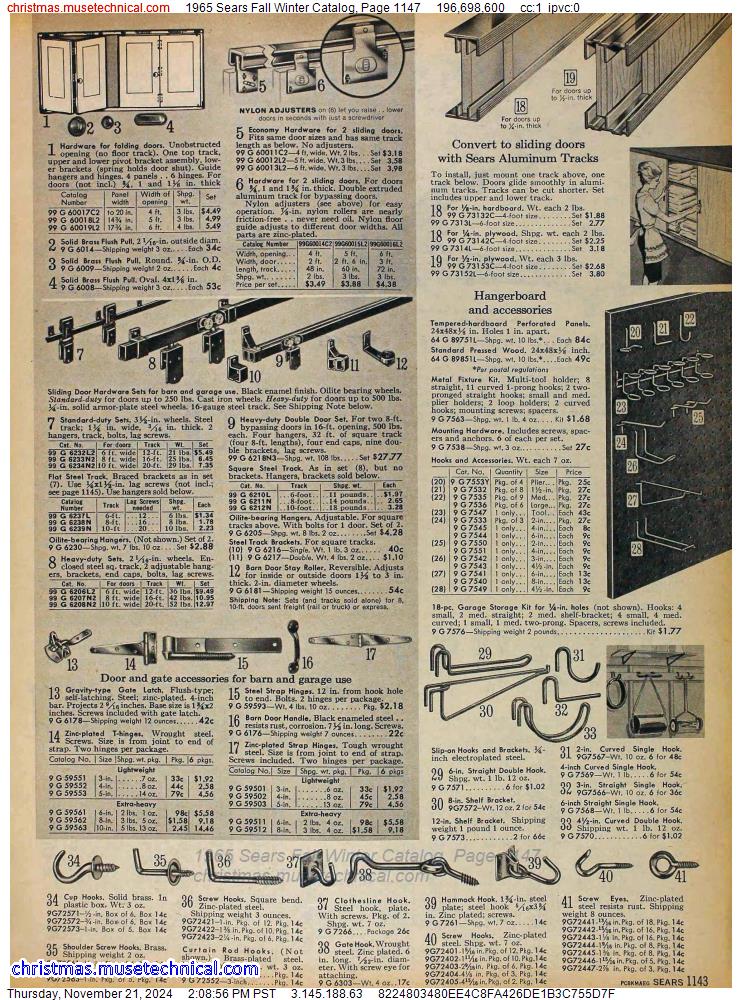 1965 Sears Fall Winter Catalog, Page 1147