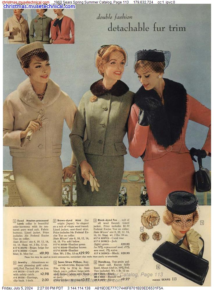 1960 Sears Spring Summer Catalog, Page 113