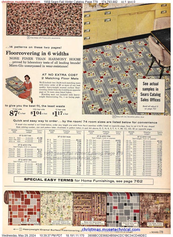 1958 Sears Fall Winter Catalog, Page 779
