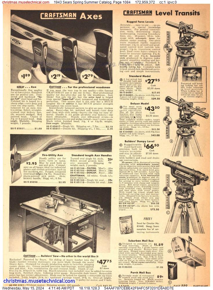1943 Sears Spring Summer Catalog, Page 1084