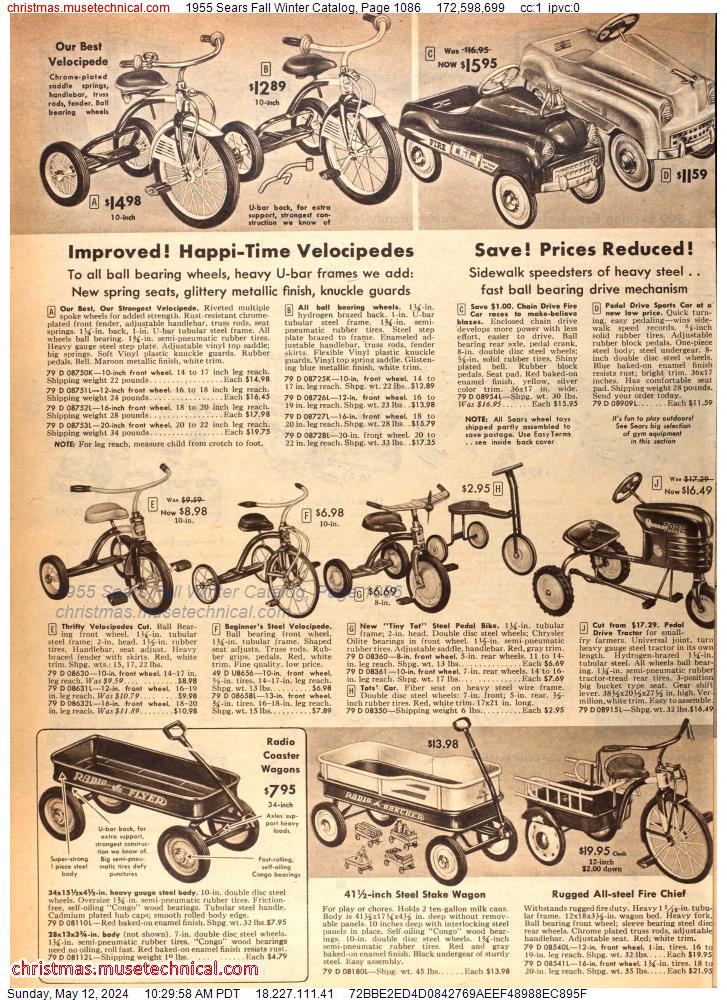 1955 Sears Fall Winter Catalog, Page 1086