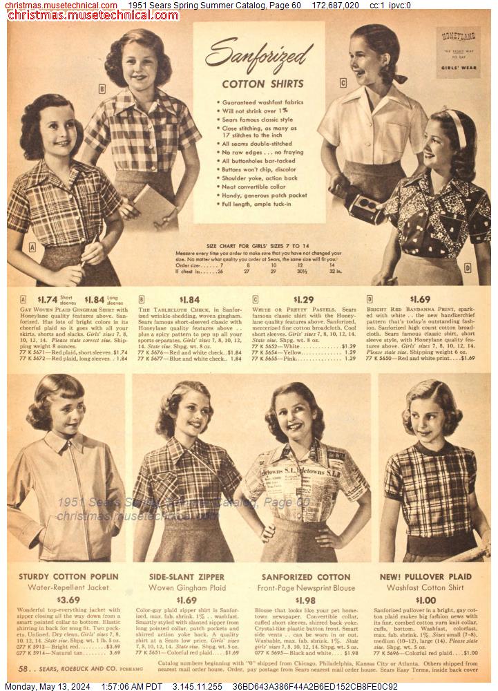 1951 Sears Spring Summer Catalog, Page 60