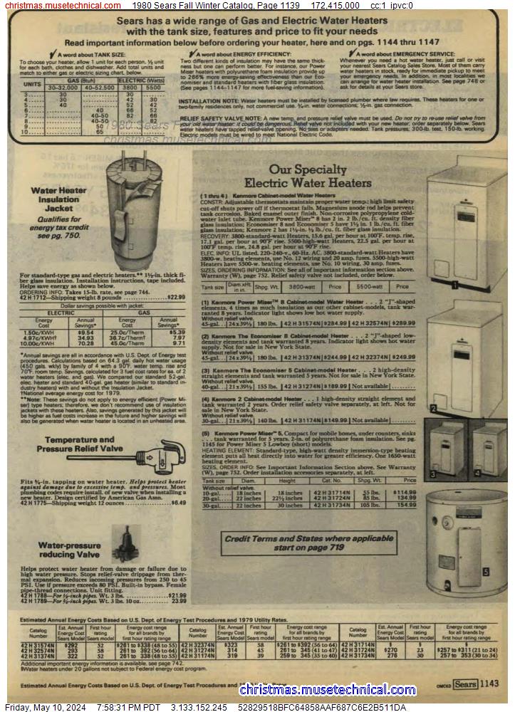 1980 Sears Fall Winter Catalog, Page 1139