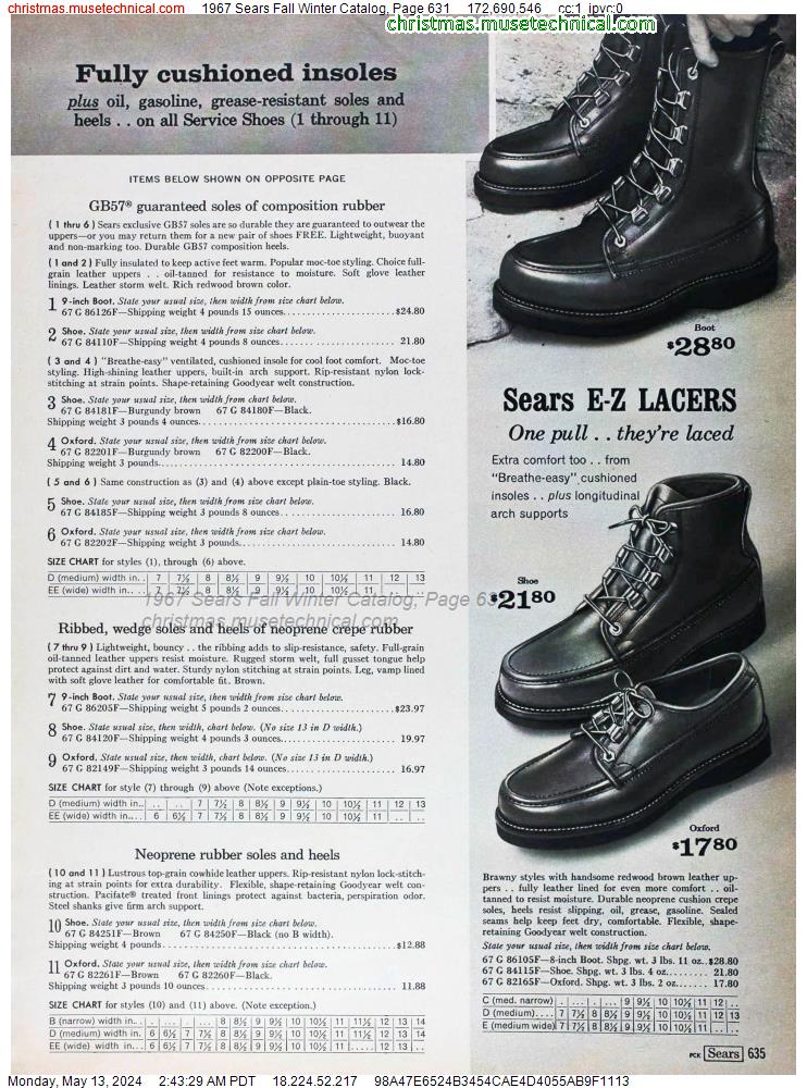 1967 Sears Fall Winter Catalog, Page 631