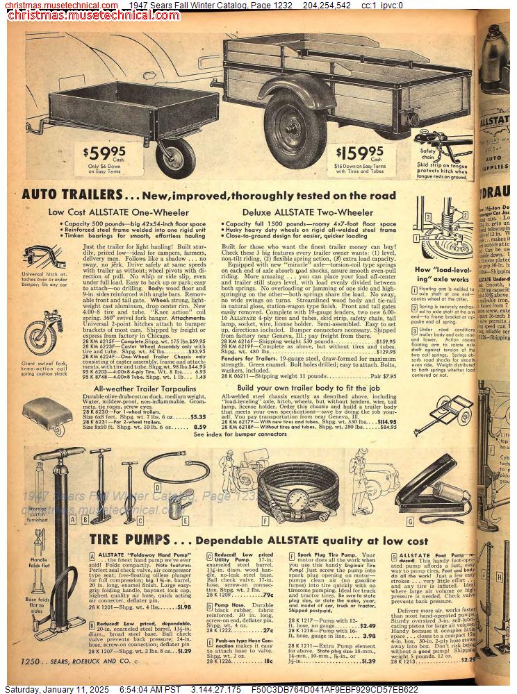 1947 Sears Fall Winter Catalog, Page 1232