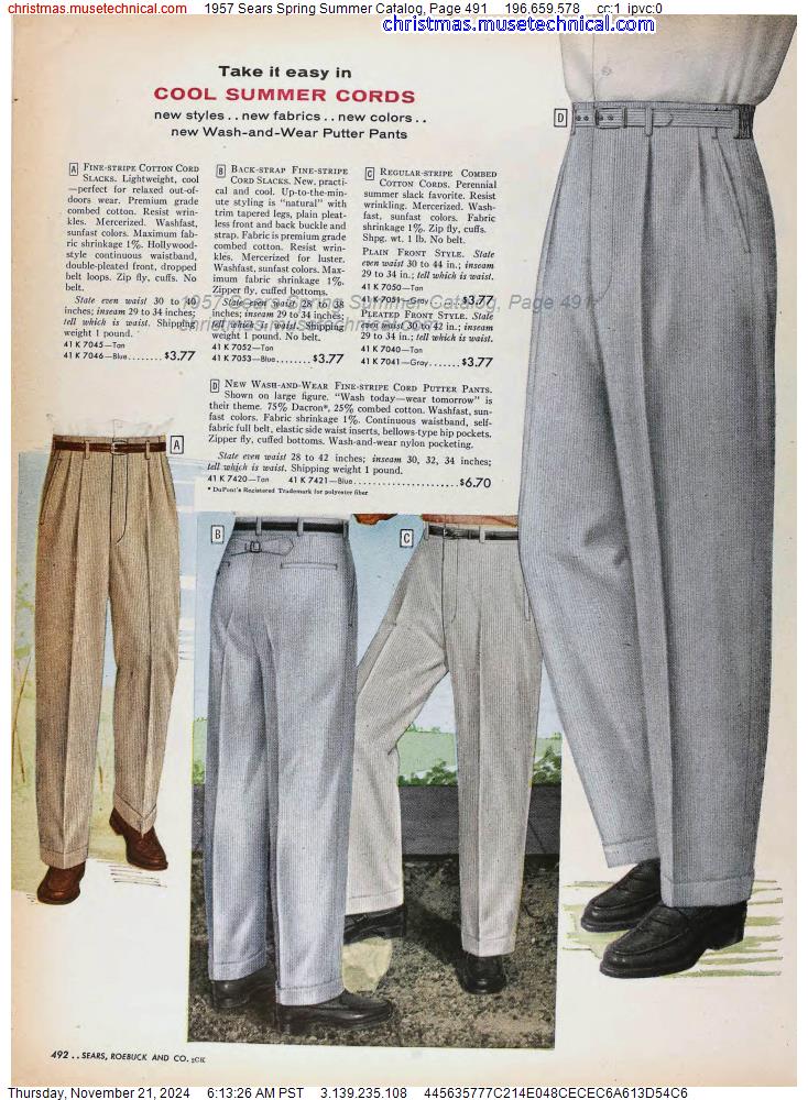 1957 Sears Spring Summer Catalog, Page 491