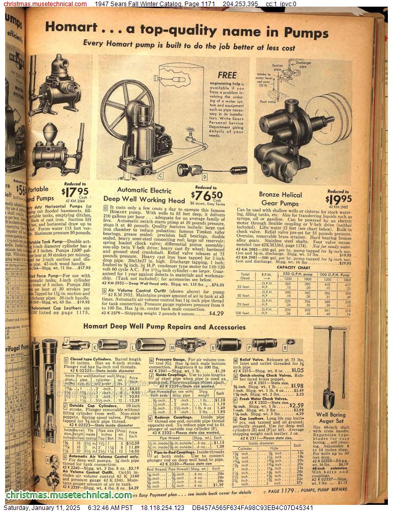 1947 Sears Fall Winter Catalog, Page 1171