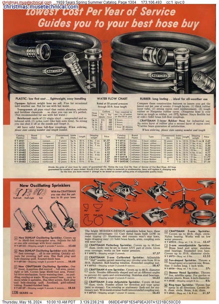 1959 Sears Spring Summer Catalog, Page 1304