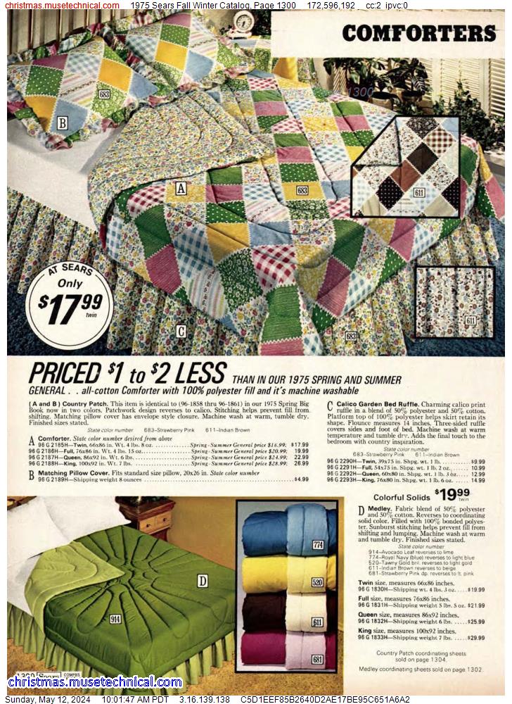 1975 Sears Fall Winter Catalog, Page 1300