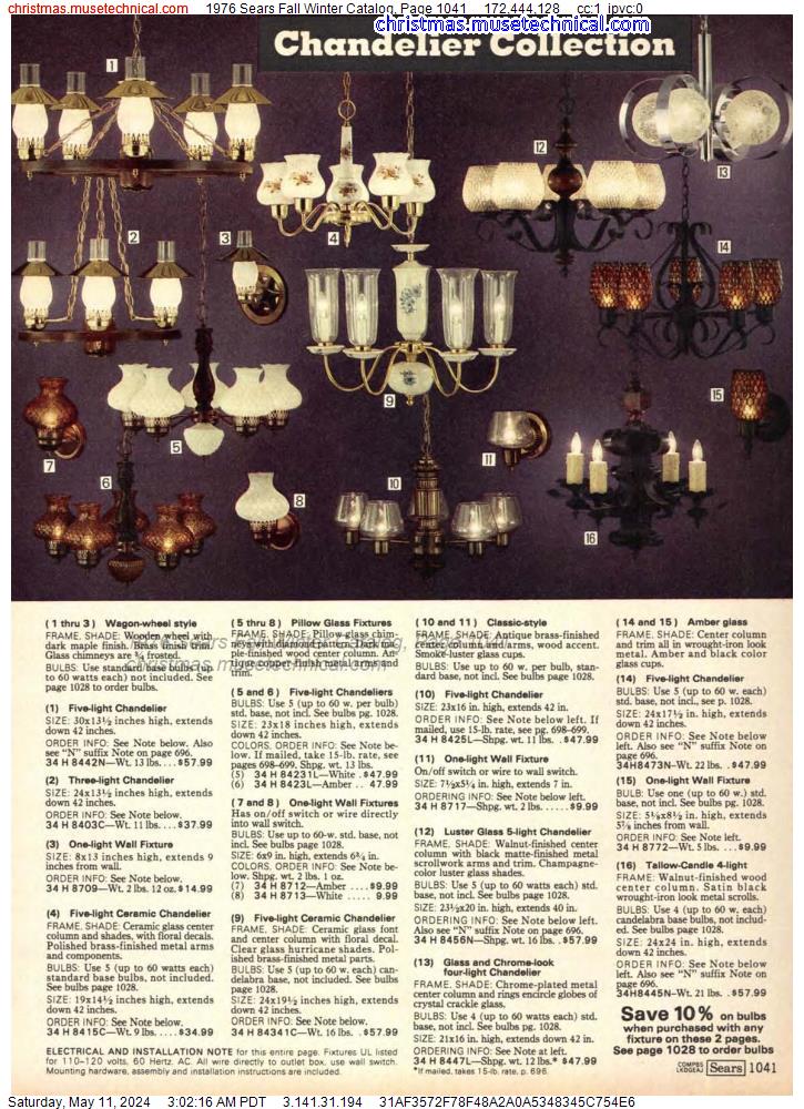 1976 Sears Fall Winter Catalog, Page 1041