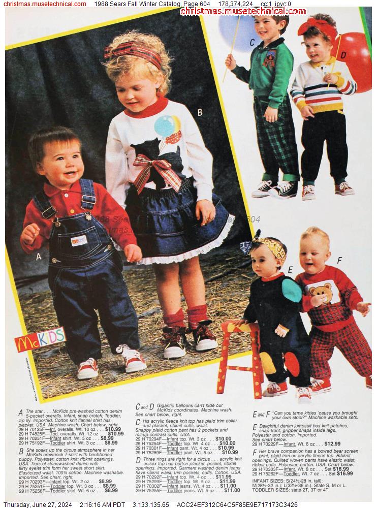 1988 Sears Fall Winter Catalog, Page 604