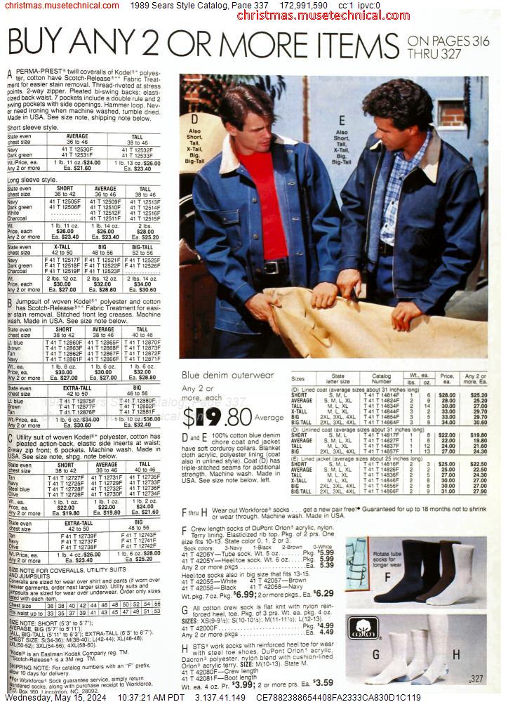 1989 Sears Style Catalog, Page 337