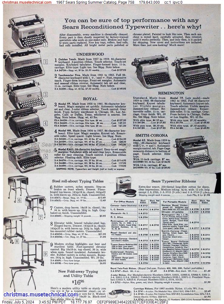 1967 Sears Spring Summer Catalog, Page 758