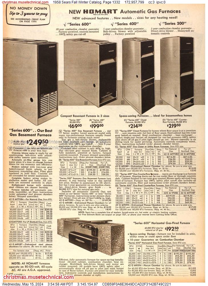 1958 Sears Fall Winter Catalog, Page 1332