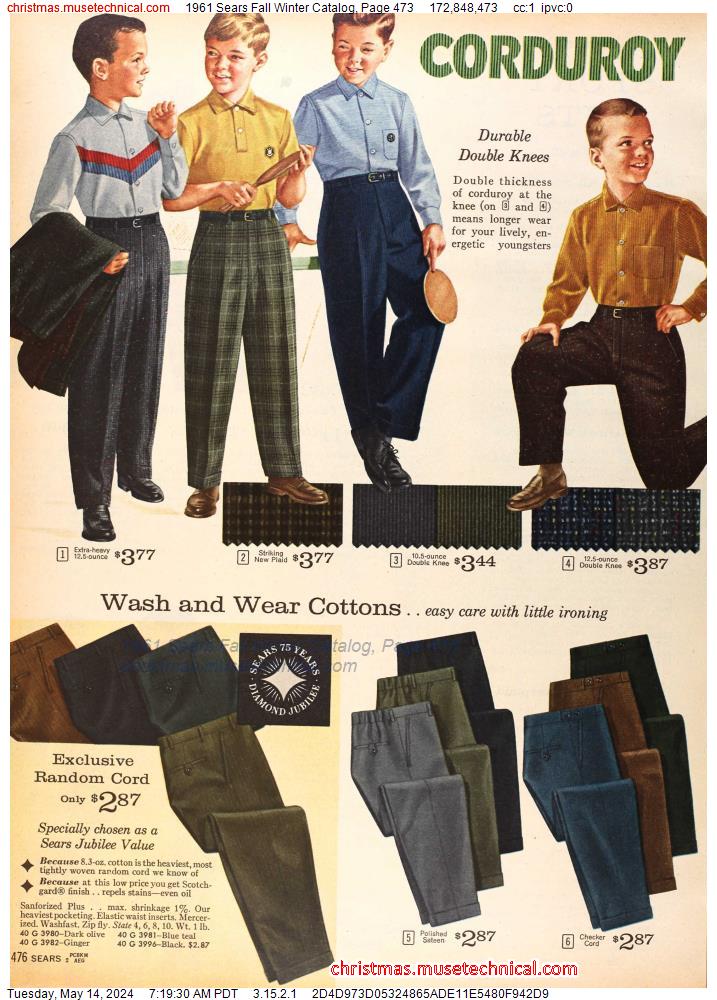 1961 Sears Fall Winter Catalog, Page 473