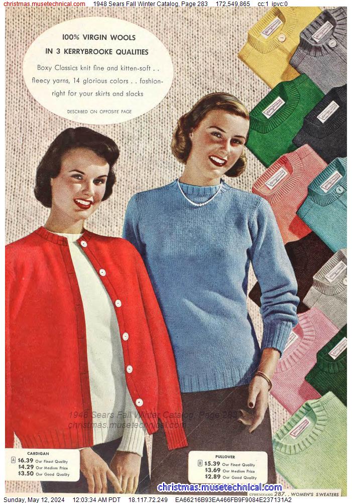 1948 Sears Fall Winter Catalog, Page 283