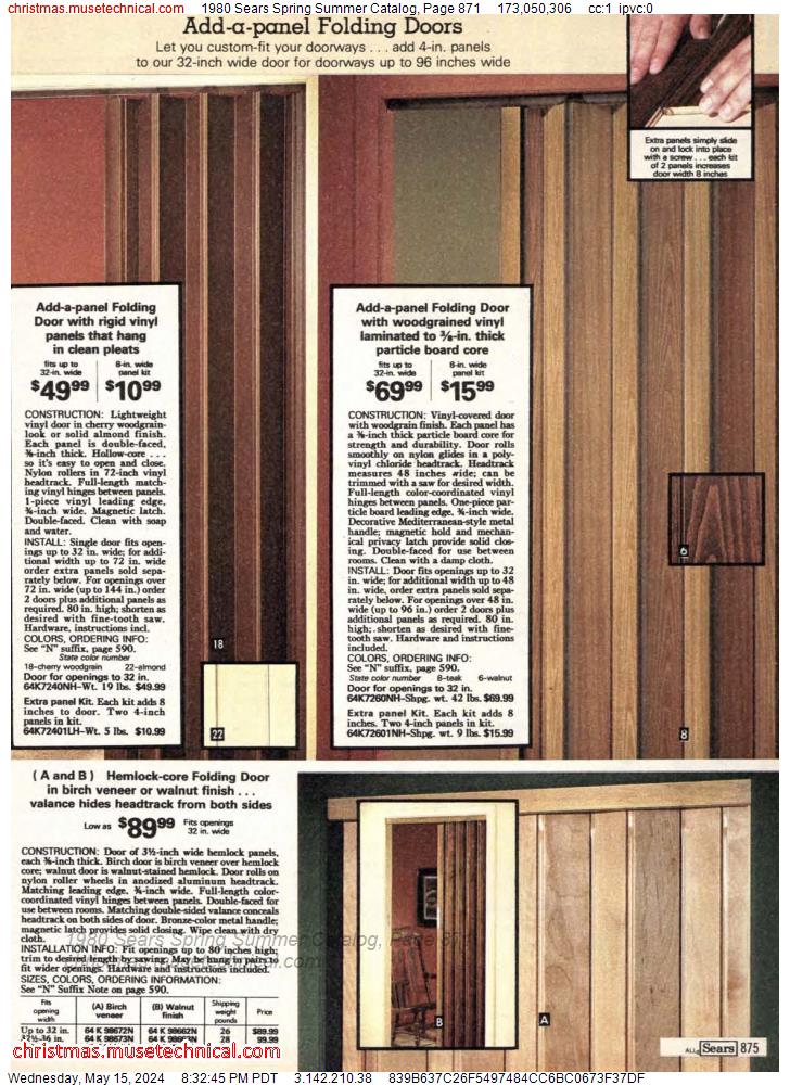 1980 Sears Spring Summer Catalog, Page 871