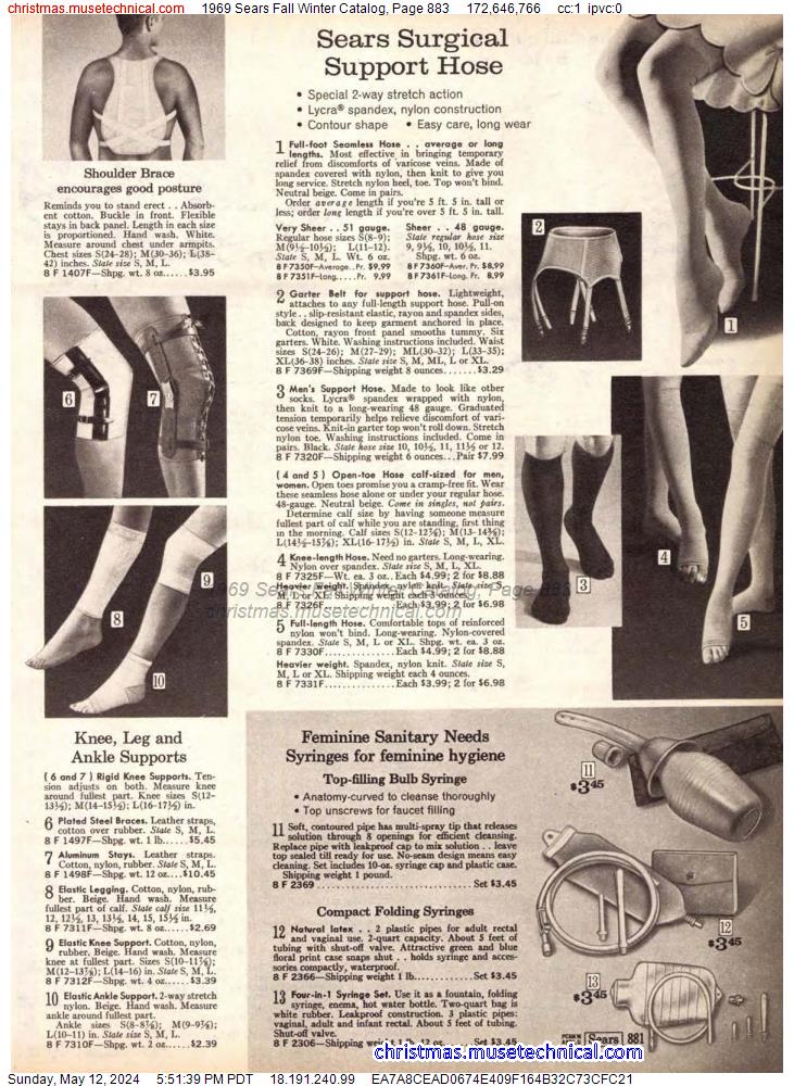 1969 Sears Fall Winter Catalog, Page 883