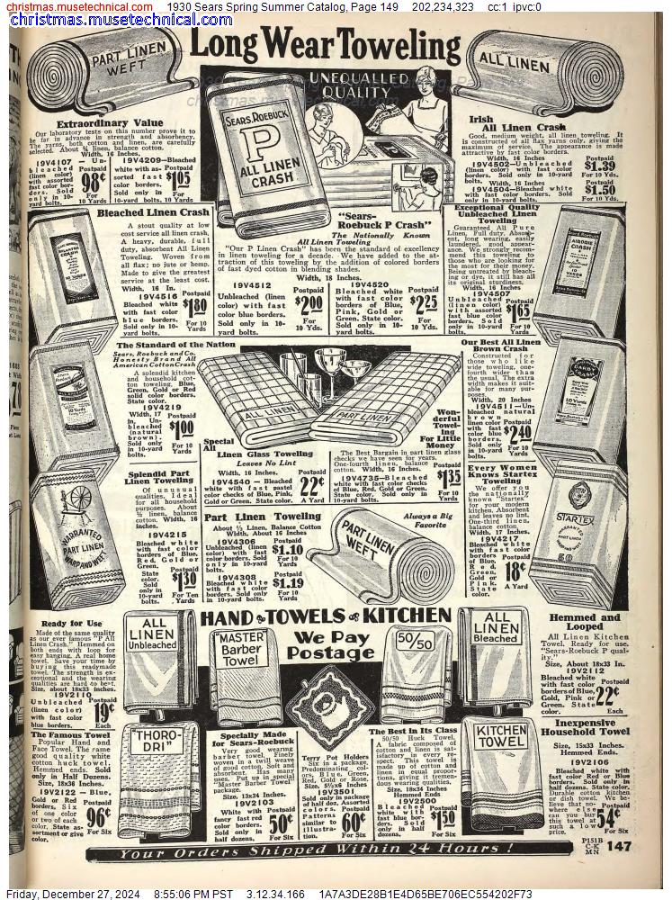 1930 Sears Spring Summer Catalog, Page 149