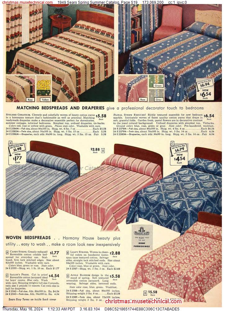 1949 Sears Spring Summer Catalog, Page 519