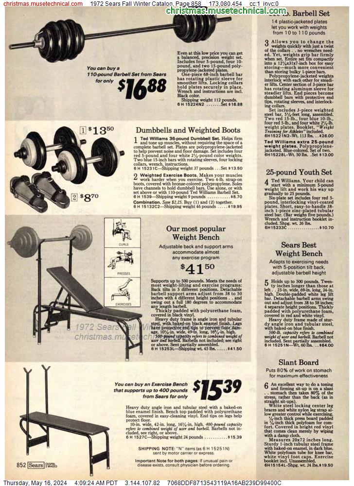 1972 Sears Fall Winter Catalog, Page 858